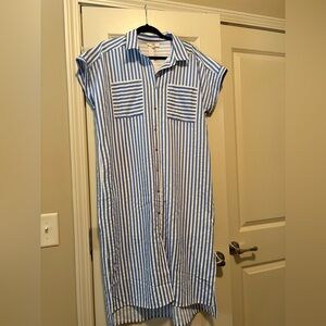 Entro Blue and White Striped Dress